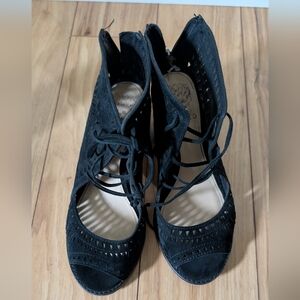 Vince Camuto Black Lace-Up Women's Shoes